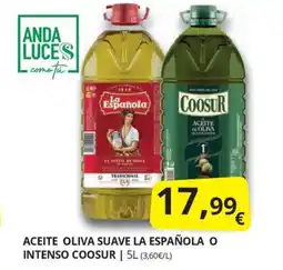 Supermercados MAS COOSUR Aceite oliva suave la española o intenso oferta