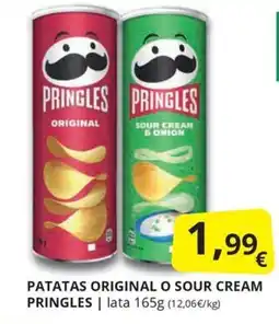 Supermercados MAS PRINGLES Patatas original o sour cream oferta