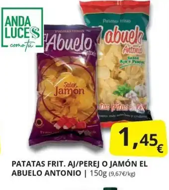 Supermercados MAS Patatas frit. aj/perej o jamón el abuelo antonio oferta