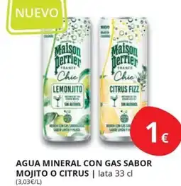 Supermercados MAS Agua mineral con gas sabor mojito o citrus oferta