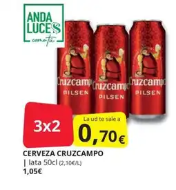 Supermercados MAS CRUZCAMPO Cerveza oferta