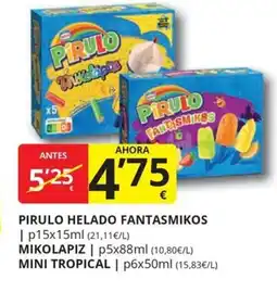 Supermercados MAS PIRULO Helado fantasmikos oferta