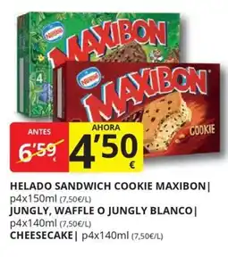 Supermercados MAS MAXIBON Helado sandwich cookie oferta