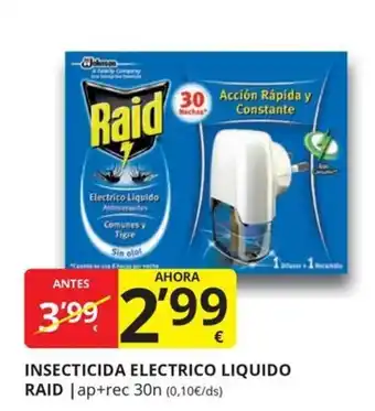 Supermercados MAS RAID Insecticida electrico liquido oferta
