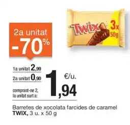 BonpreuEsclat TWIX Barretes de xocolata farcides de caramel oferta