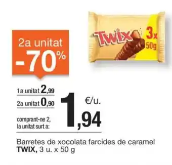 BonpreuEsclat TWIX Barretes de xocolata farcides de caramel oferta