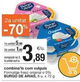 BonpreuEsclat BURGO DE ARIAS Formatge fresc original o 0% oferta
