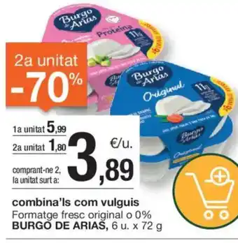 BonpreuEsclat BURGO DE ARIAS Formatge fresc original o 0% oferta