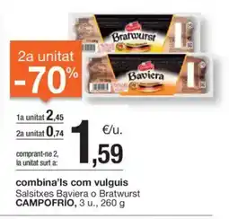 BonpreuEsclat CAMPOFRIO Salsitxes Baviera o Bratwust oferta