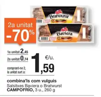BonpreuEsclat CAMPOFRIO Salsitxes Baviera o Bratwust oferta