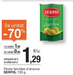 BonpreuEsclat SERPIS Olives farcides d'anxova oferta