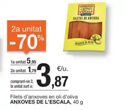 BonpreuEsclat ANXOVES DE L'ESCALA Filets d'anxoves en oli d'oliva oferta