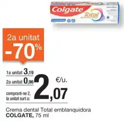 BonpreuEsclat COLGATE Crema dental Total emblanquidora oferta