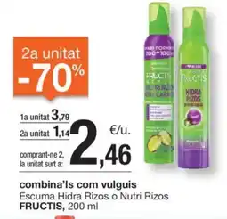 BonpreuEsclat FRUCTIS Escuma Hidra Rizos o Nutri Rizos oferta