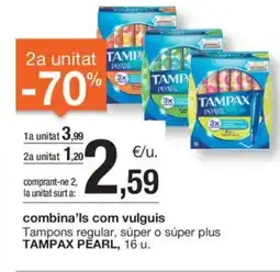 BonpreuEsclat TAMPAX PEARL Tampons regular, súper o súper plus oferta