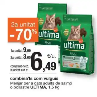 BonpreuEsclat ULTIMA Menjar per a gats adults de salmó o pollastre oferta