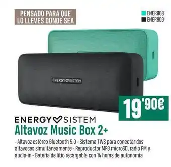 PCBox Energy Sistem Altavoz Music Box 2+ oferta