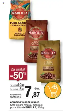 BonpreuEsclat MARCILLA Cafè en gra natural, mescla o pur aràbica oferta