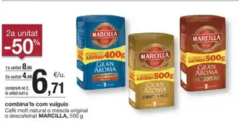 BonpreuEsclat MARCILLA Cafè molt natural o mescla original o descafeïnat oferta