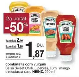 BonpreuEsclat HEINZ Salsa Sweet Chilli, 3 pebres, curri i mango o mostassa suau oferta