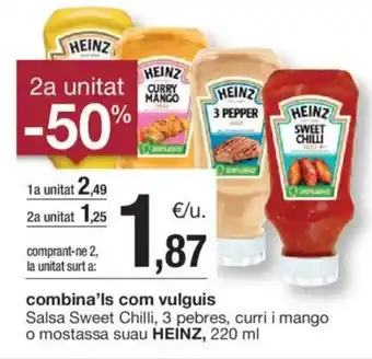 BonpreuEsclat HEINZ Salsa Sweet Chilli, 3 pebres, curri i mango o mostassa suau oferta