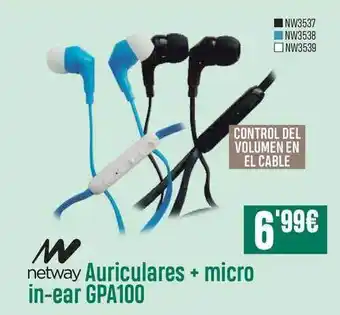 PCBox Netway Auriculares + Micro In-ear GPA100 oferta
