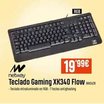 PCBox Netway Teclado Gaming XK340 Flow NW3478 oferta