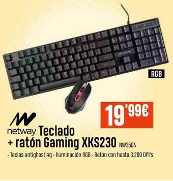 PCBox Netway Teclado + Ratón Gaming XKS230 NW3504 oferta