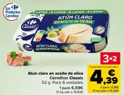 Carrefour Atún claro en aceite de oliva Carrefour Classic oferta