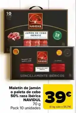 Carrefour NAVIDUL Maletín de jamón o paleta de cebo 50% raza ibérica oferta