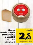Carrefour MONTAÑAS Y VALLES Queso mezcla curado oferta