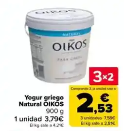 Carrefour OIKOS Yogur griego Natural oferta