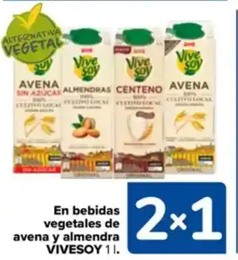 Carrefour VIVESOY En bebidas vegetales de avena y almendra oferta