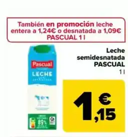 Carrefour PASCUAL Leche semidesnatada oferta