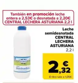 Carrefour CENTRAL LECHERA ASTURIANA Leche semidesnatada oferta