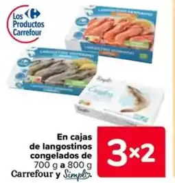 Carrefour SIMPLY En cajas de langostinos congelados de Carrefour oferta