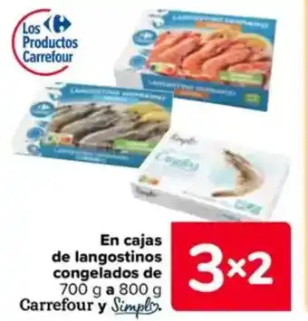 Carrefour SIMPLY En cajas de langostinos congelados de Carrefour oferta