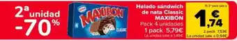Carrefour MAXIBÓN Helado sándwich de nata Classic oferta