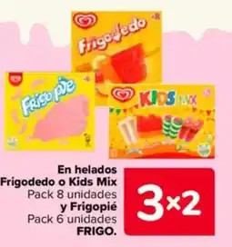 Carrefour FRIGO En helados Frigodedo o Kids Mix Pack 8 unidades y Frigopié oferta