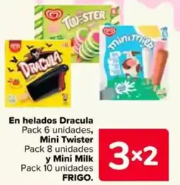 Carrefour FRIGO En helados Dracula Mini Twister y Mini Milk oferta