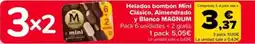 Carrefour MAGNUM Helados bombón Mini Comprando 3, el pack sale a Clásico, Almendrado y Blanco oferta