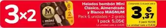 Carrefour MAGNUM Helados bombón Mini Comprando 3, el pack sale a Clásico, Almendrado y Blanco oferta