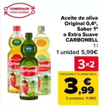 Carrefour CARBONELL Aceite de oliva Original 0,4°, Sabor 1° o Extra Suave oferta