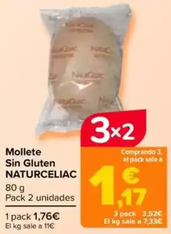 Carrefour NATURCELIAC Mollete Sin Gluten oferta