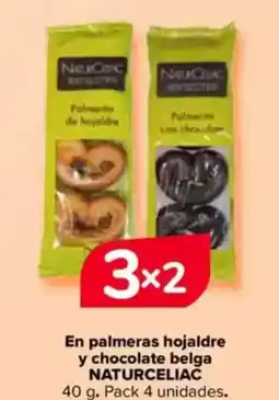 Carrefour NATURCELIAC En palmeras hojaldre y chocolate belga oferta