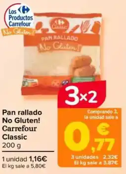 Carrefour Pan rallado No Gluten! Carrefour Classic oferta