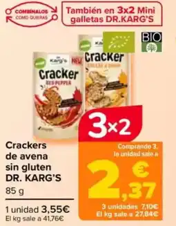 Carrefour DR. KARG'S Crackers de avena sin gluten oferta