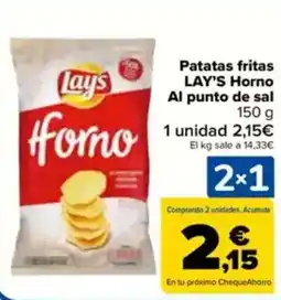 Carrefour LAY'S Patatas fritas Horno Al punto de sal oferta
