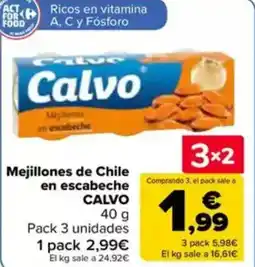 Carrefour CALVO Mejillones de Chile en escabeche oferta