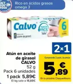 Carrefour CALVO Atún en aceite de girasol oferta